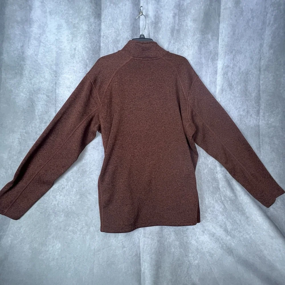 Eddie Bauer Sweater Mens 2XL Long Sleeve 1/4 Zip Pullover Deep Burgundy Outdoors